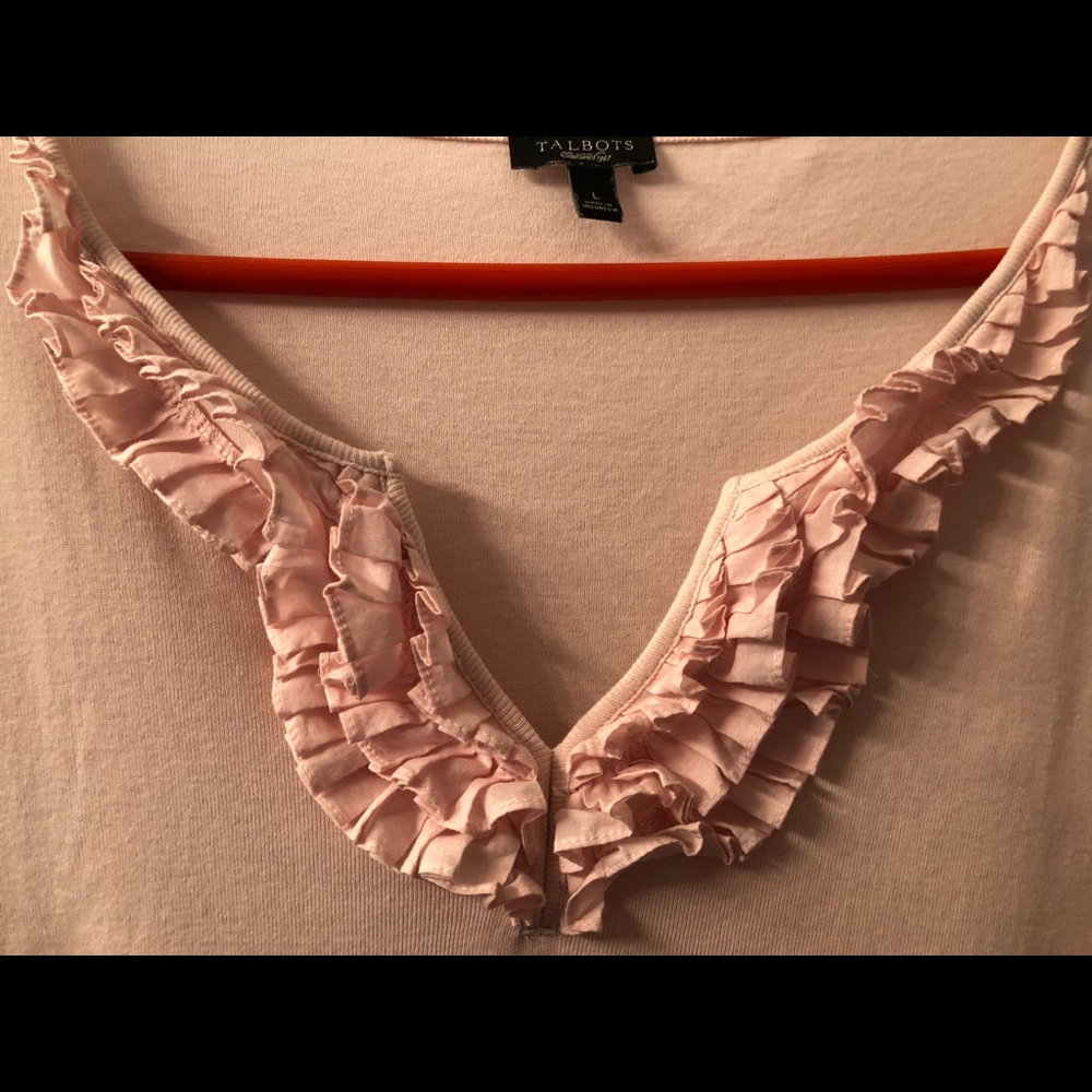 🎈Talbots Sz L Ruffle Top - Picture 3 of 6